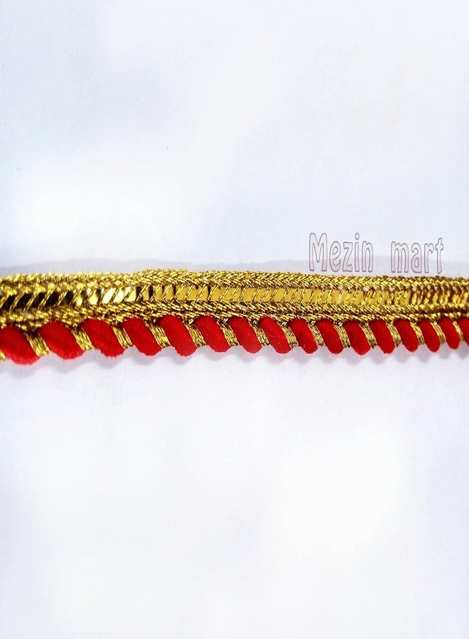 Mezin Big Bullet Dori Lace Blouse Border (18 Meter) for Bridal Dresses, Sarees, Lehengas, Decoration, Bag and Designing Embellishment Crafts (Red) - Image 2